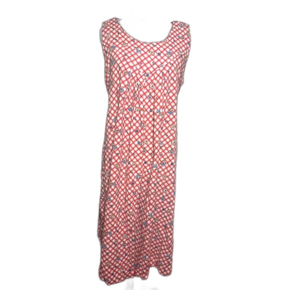 vintage Dresses & Skirts - Vintage Dress Women's Medium Red White Checkered Picnic Shift Maxi Sundress